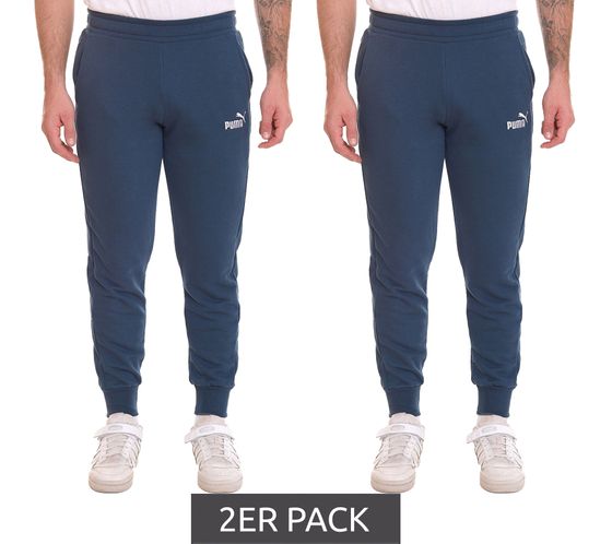 Pack de 2 pantalones de jogging para hombre PUMA ESS Logo, elegantes pantalones deportivos con logo 679629 16 azul petróleo