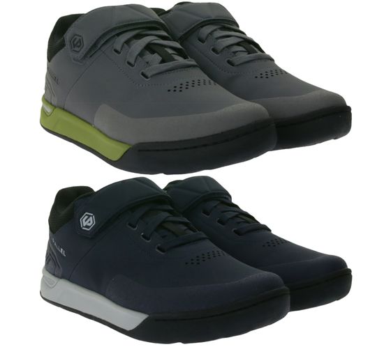 UNPARALLEL UP Link chaussures de cyclisme pour hommes avec semelle EVA chaussures VTT baskets de sport absorbant les vibrations avec sports de vélo OrthoLite avec fermeture velcro 291522 en gris foncé/vert ou bleu foncé/gris