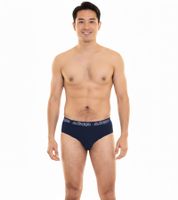 6er Sparpack Kappa Herren Slip mit Baumwoll-Stretch Unterwäsche mit Logobund Unterhose 711167 Schwarz, Blau oder Grau