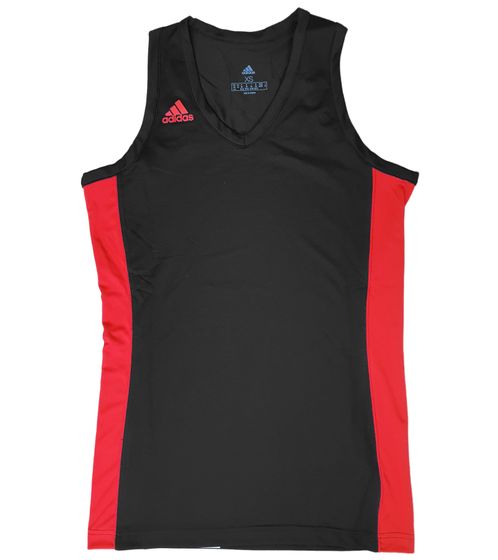 adidas N3XT Prime Game Jersey women's tank top with Aeroready sports shirt made of mesh FR9388 black/red