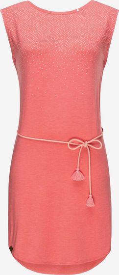 ragwear Valencia Dress Damen nachhaltiges Kleid mit Bindeband an der Hüfte PETA-Approved vegan 2011-20009 4041 Rosa