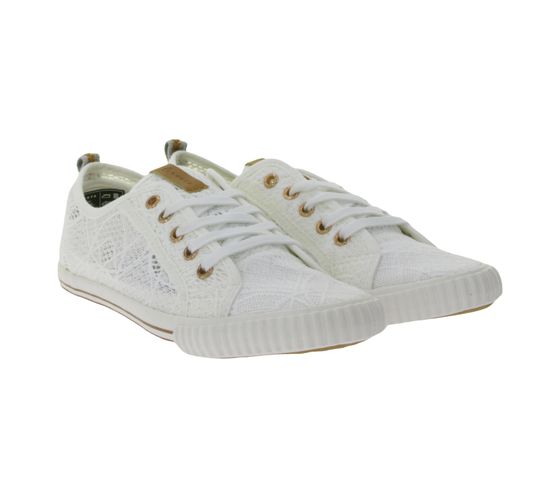 LUHTA Jackie sneakers da donna in tela con plantare estraibile effetto uncinetto 9 75525 477 LV 010 bianco