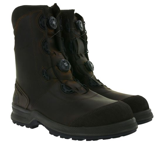 Botas de trabajo para hombre Grisport con suela virbam botas de seguridad con sistema de cordones rápidos boa zapatos de cuero genuino zapatos de invierno hechos en Italia 70095 marrón oscuro