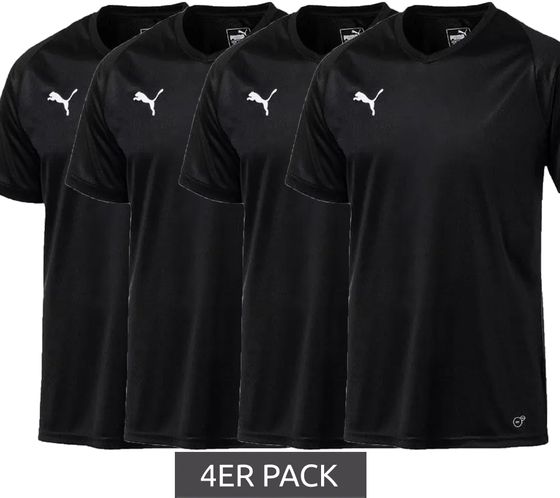 Pack de 4 camisetas PUMA League Jersey Core, camiseta deportiva para hombre, camiseta fitness con dryCELL 703509 03 negro