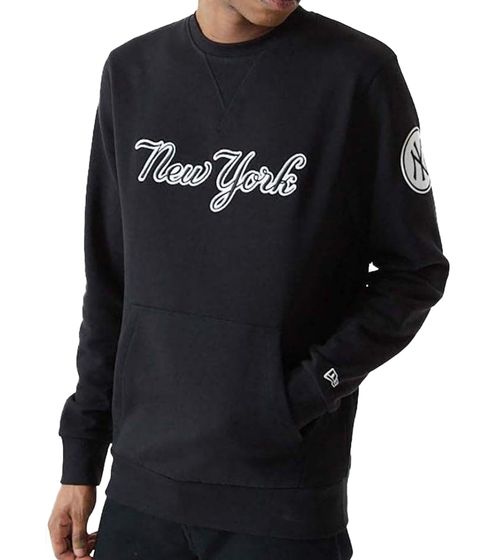 NEW ERA men's cotton sweater with large New York lettering everyday sweater 12553381 black