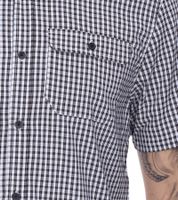 McKinley Dillingham M short-sleeved shirt, simple, classic hiking shirt for men, checked shirt 4100318 101 black/white