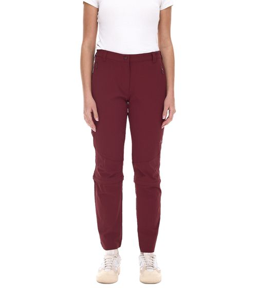 McKinley Mandorak W Pantalon de randonnée pour femme, pantalon zippé, pantalon de randonnée hydrofuge, taille courte 286172 299 rouge vin