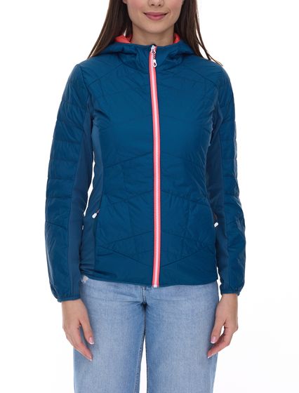 Chaqueta de mujer McKINLEY Sansa HYB, chaqueta acolchada ligeramente repelente al agua con tecnología PRIMALOFT Packable 419936 903 510 azul petróleo