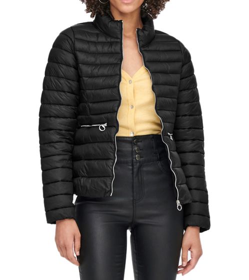 ONLY Madeline elegante chaqueta acolchada para mujer, chaqueta de entretiempo con cuello alto, chaqueta básica 15242441 negro