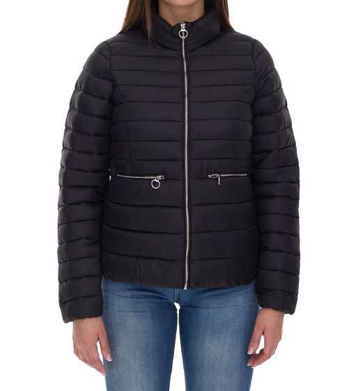 ONLY Madeline Damen stylische Stepp-Jacke Übergangs-Jacke mit Stehkragen Basic-Jacke 15242441 Schwarz