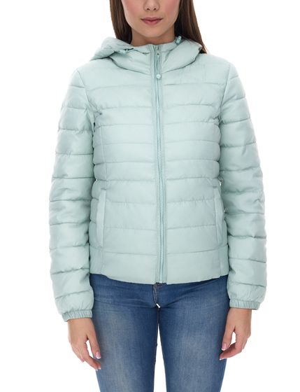 ONLY Onlytahoe Damen stylische Stepp-Jacke mit Kapuze Übergangs-Jacke Basic-Jacke 15156569 Hellblau