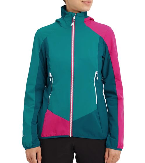 McKINLEY Saina W Chaqueta funcional para mujer, chaqueta de senderismo repelente al agua con tecnología VENTBASE 419916 900 609 azul petróleo/rosa