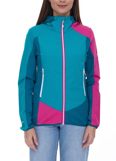 McKINLEY Saina W Damen Funktions-Jacke wasserabweisende Wander-Jacke mit VENTBASE-Technologie 419916 900 609 Petrolblau/Pink