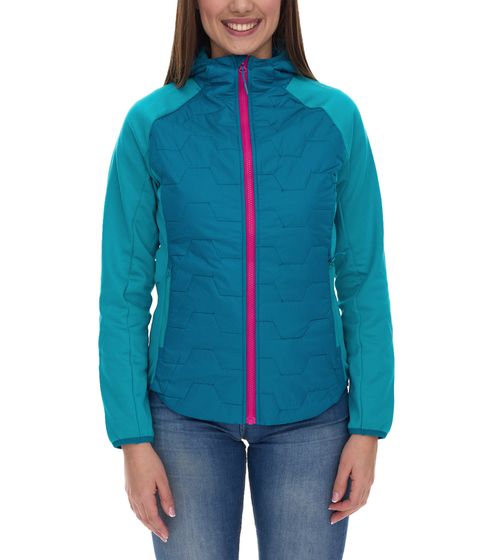 McKINLEY Hadewin W Damen Funktions-Jacke Stepp-Jacke Kapuzen-Jacke 419888 901 626 Petrolblau/Pink