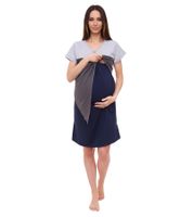 Pack de 2 vestidos premamá para mujer nine 9 meses vestido de embarazo asimétrico 32879759 gris/azul
