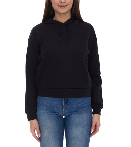 ONLY Play Damen Crop-Hoodie Kapuzen-Pullover kurzer Sweat-Shirt Basic-Pullover 15245850 Schwarz