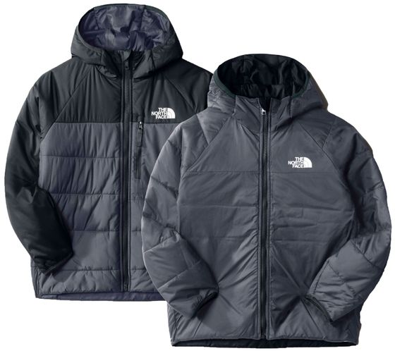 THE NORTH FACE Jr Reversible Perrito Down Jacket Children's Jacket Reversible Jacket for Girls and Boys Down Jacket NF0A7X4RNY71 Black/Gray