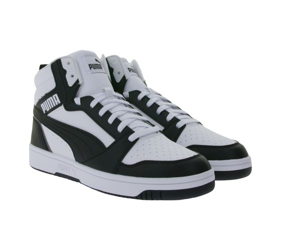 Baskets montantes PUMA Rebound V6 pour femmes et hommes avec mousse souple + basket NBA 392326 01 blanc