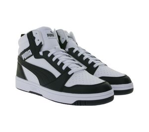 PUMA Rebound V6 High-Top Sneaker nachhaltige Damen und Herren Turnschuhe mit Softfoam+ Basketball 392326 01 Weiß