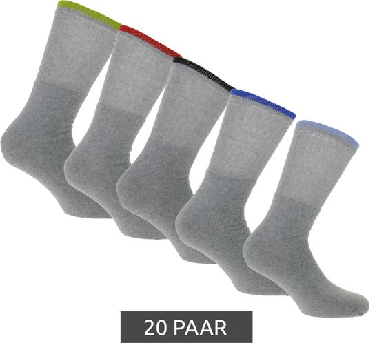 20 paia di calzini da lavoro SOCKSWEAR calze lunghe in cotone certificate Oeko-Tex - standard 100 calzini in spugna NAN 8653278 grigio/colorato