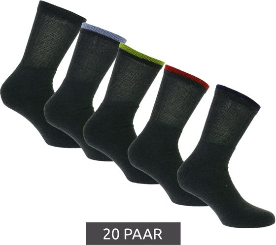 20 paia di calzini da lavoro SOCKSWEAR calze lunghe in cotone certificate Oeko-Tex - standard 100 calzini in spugna NAN 8653278 grigio scuro/colorato