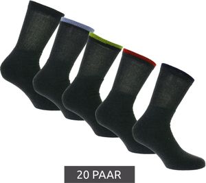 20 pares de calcetines de trabajo SOCKSWEAR medias largas de algodón con certificación Oeko-Tex - calcetines de rizo estándar 100 NAN 8653278 gris oscuro/colorido