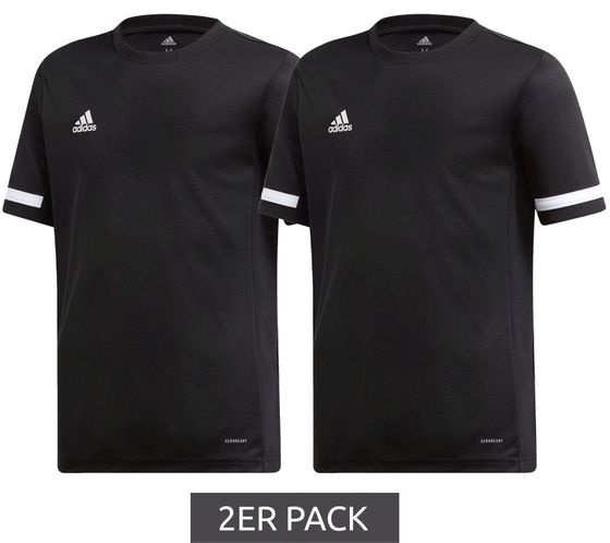 2er Sparpack adidas T19 SS Kinder Sport-Trikot mit CLIMALITE-Technologie Trainings-Shirt Jungen & Mädchen DW6791 Schwarz