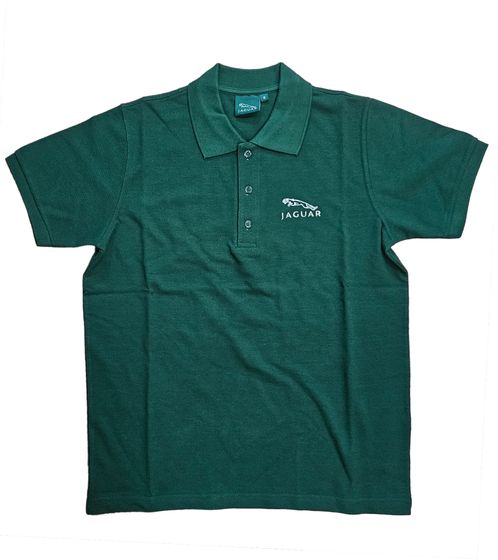 JAGUAR polo homme avec partie en coton, chemise à manches courtes avec logo brodé 410196 vert foncé