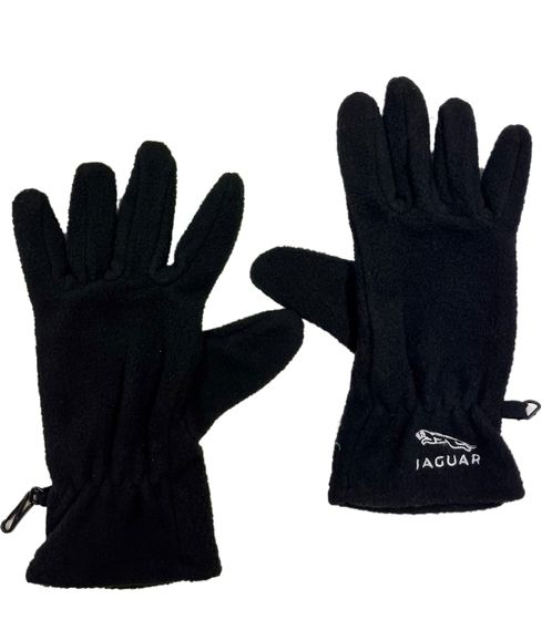 JAGUAR Fleece Gloves Handschuhe für Damen und Herren Fleece-Handschuhe mit Markenlogo Finger-Handschuhe MB7700 Schwarz 