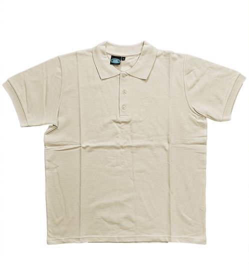 Polo de hombre LAND ROVER con composición de algodón, camisa de manga corta con logo bordado 96006 beige