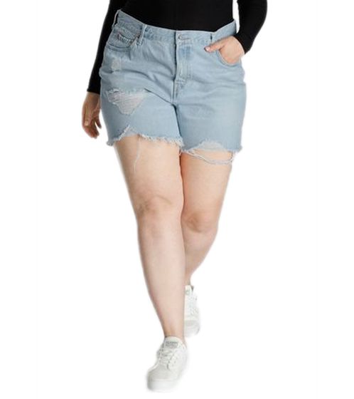 LEVI'S PLUS 501 shorts donna cotone pantalone denim corto taglie grandi 59618323 azzurro