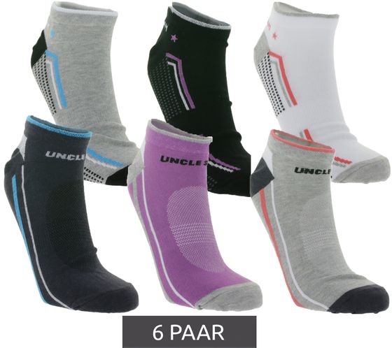 6 Paar Uncle Sam Herren Baumwoll-Socken Sport-Socken Sneaker-Socken Grau/Schwarz/Rosa/Blau