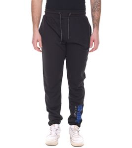 J|LINE Pantalón deportivo para hombre, pantalón de algodón con estampado, pantalón de entrenamiento tipo jogger, certificado Öko-Tex - Standard 100 negro