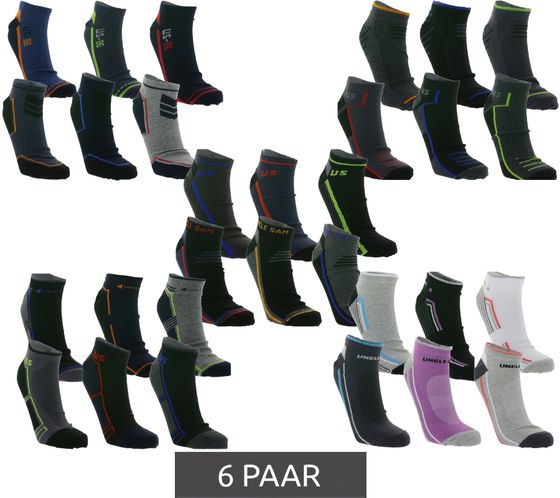 6 Paar Uncle Sam Herren Baumwoll-Socken Sport-Socken Sneaker-Socken Schwarz/Grau/Blau/Rot/Orange in verschiedenen Modellen