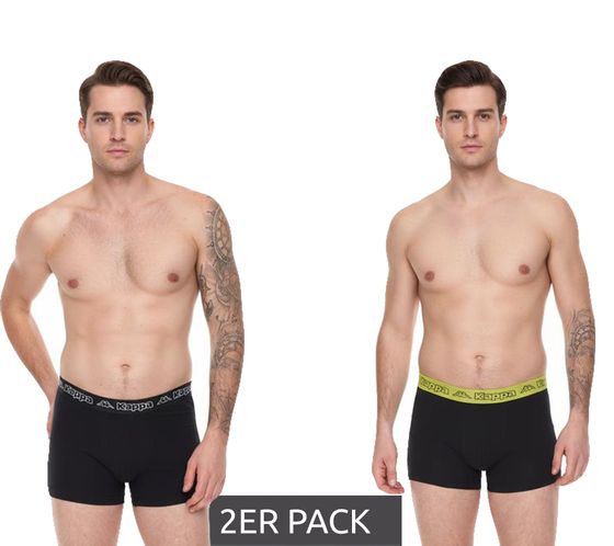 2er Pack Kappa Herren Boxershorts mit Marken Schriftzug und Logo Unterhose 351K1JW ADO Schwarz/Lime 2er Pack Kappa Herren Boxershorts mit Marken Schriftzug und Logo Unterhose 351K1JW ADO Schwarz/Lime