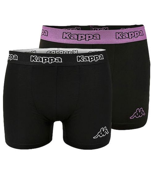 Lot de 2 boxers Kappa pour hommes avec lettrage de la marque et logo caleçon 351K1JW ADM noir/violet