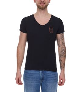 Chemise homme JAGUAR en coton manches courtes avec imprimé dos et col V T-shirt Jaguar M2 noir