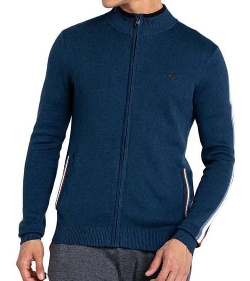 DARE 2b Dutiful II FullZip Veste en coton pour homme avec détails rayés Cardigan DMK315 ZV790 Bleu