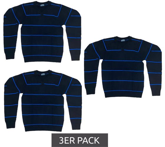 Pack of 3 KIDSWORLD sweaters, soft children's knitted sweater with stripes 24014735 black/blue