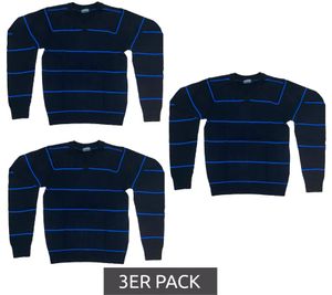 3er Sparpack KIDSWORLD Pullover weicher Kinder Strick-Pulli mit Streifen 24014735 Schwarz/Blau