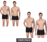 Paquete de 10 calzoncillos tipo bóxer para hombre Kappa con letras de la marca y logo 351K1JW negro/lima o negro/morado Paquete de 10 calzoncillos tipo bóxer para hombre Kappa con letras de la marca y logo 351K1JW negro/lima o negro/morado