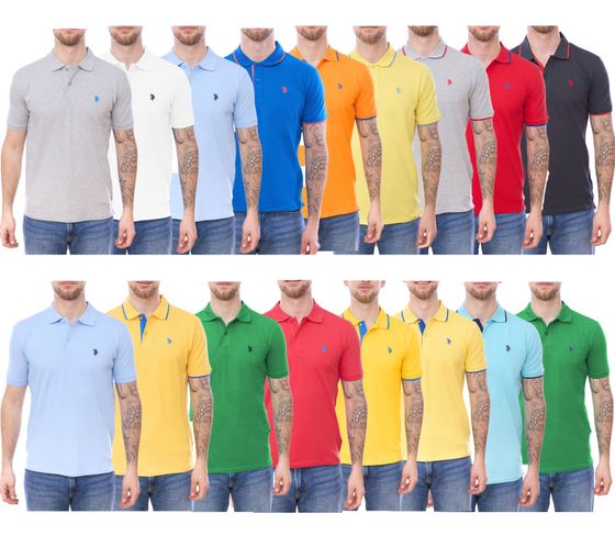 U.S. POLO ASSN Polo de hombre, camisa básica, camisa de algodón, camisa de manga corta en varios modelos y colores.