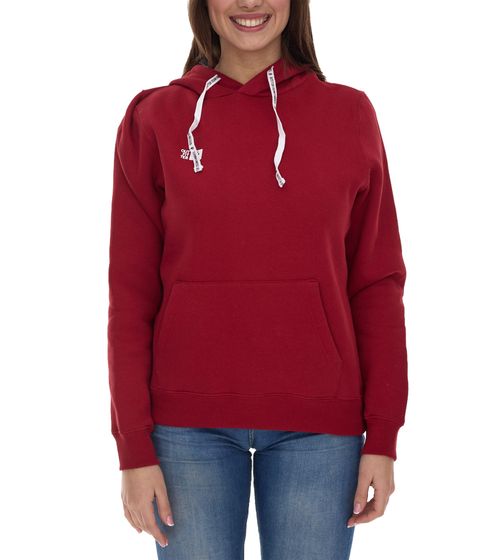 Outfitter Ocean Fabrics Felpa con cappuccio da donna tailandese sostenibile in stile basic OUT-W-1003-OTW-36 rosso