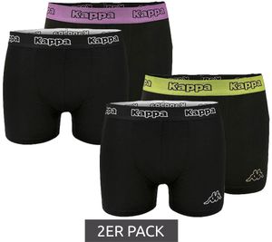 2er Pack Kappa Herren Boxershorts mit Marken Schriftzug und Logo Unterhose 351K1JW Schwarz/Lime oder Schwarz/Violett