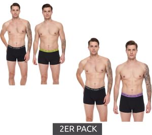 Pack of 2 Kappa men's boxer shorts with brand lettering and logo underpants 351K1JW black/lime or black/violet Pack of 2 Kappa men's boxer shorts with brand lettering and logo underpants 351K1JW black/lime or black/violet