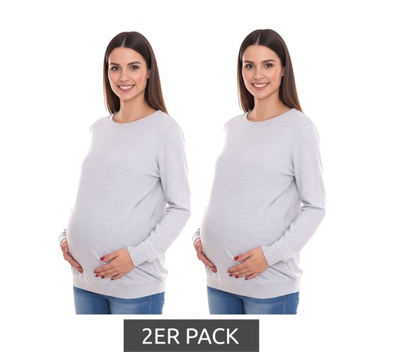 Pack of 2 nine 9 months women's simple pregnancy shirt maternity fashion 54707926 gray