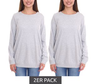 2er Pack neun 9 monate Damen schlichtes Schwangerschafts-Shirt Umstands-Mode 54707926 Grau