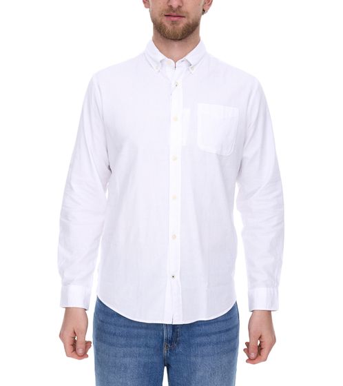 Camisa de hombre Jack & Jones Oxford de manga larga camisa business sostenible 12224292 blanco