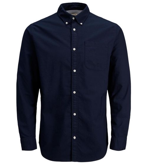 Camisa de hombre Jack & Jones Oxford de manga larga camisa business sostenible 12224292 Navy