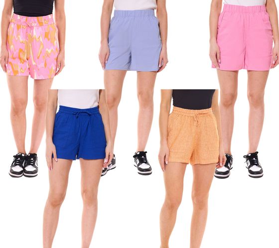 TOM TAILOR DENIM Bermudas para mujer, pantalones cortos de verano, pantalones cortos de uso diario, rosa, azul o naranja